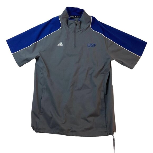 Adidas USF Players Jacket 1/4 Zip Short Sleeve Shirt Mens Size L - Picture 1 of 10